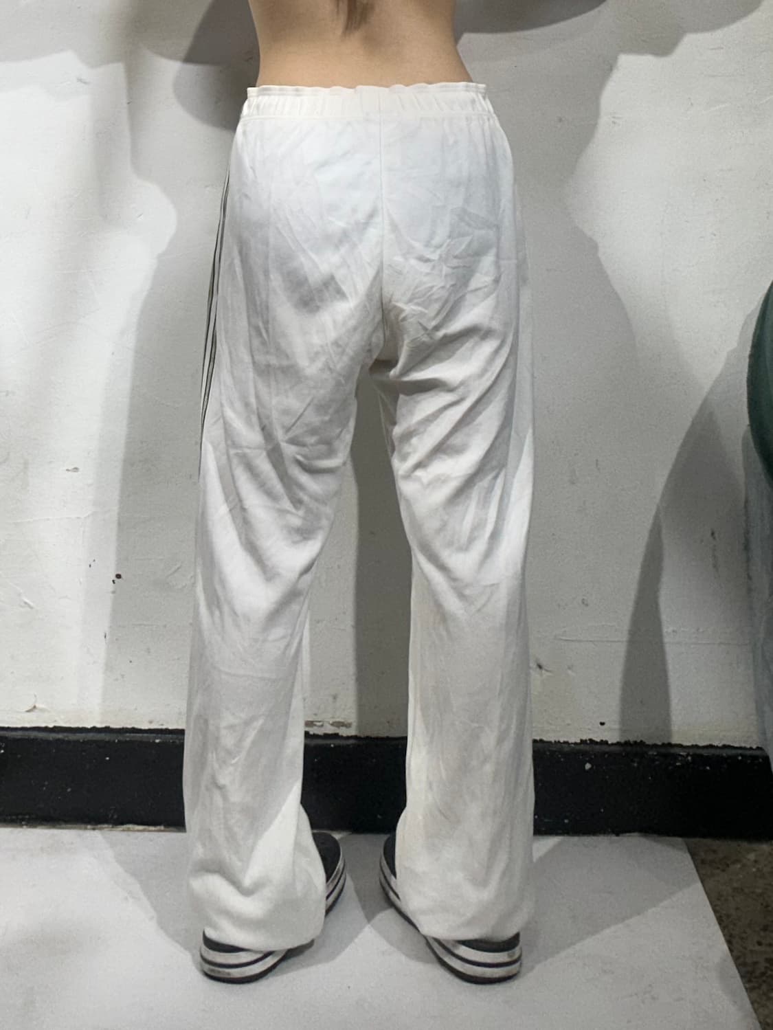 아디다스 대장급 화이트 그린 삼선 와이드 트레이닝 팬츠 M 상품이미지3