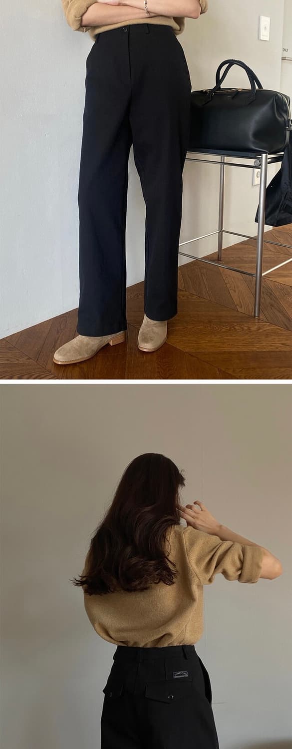 킨다베이지 클래식 코튼 블랙 팬츠(M) 상품이미지7