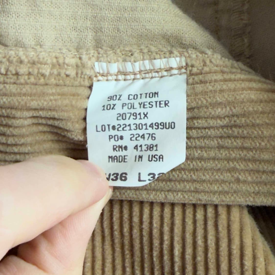 90s 폴로 랄프로렌 투턱 코듀로이 팬츠 W36 L32 상품이미지6