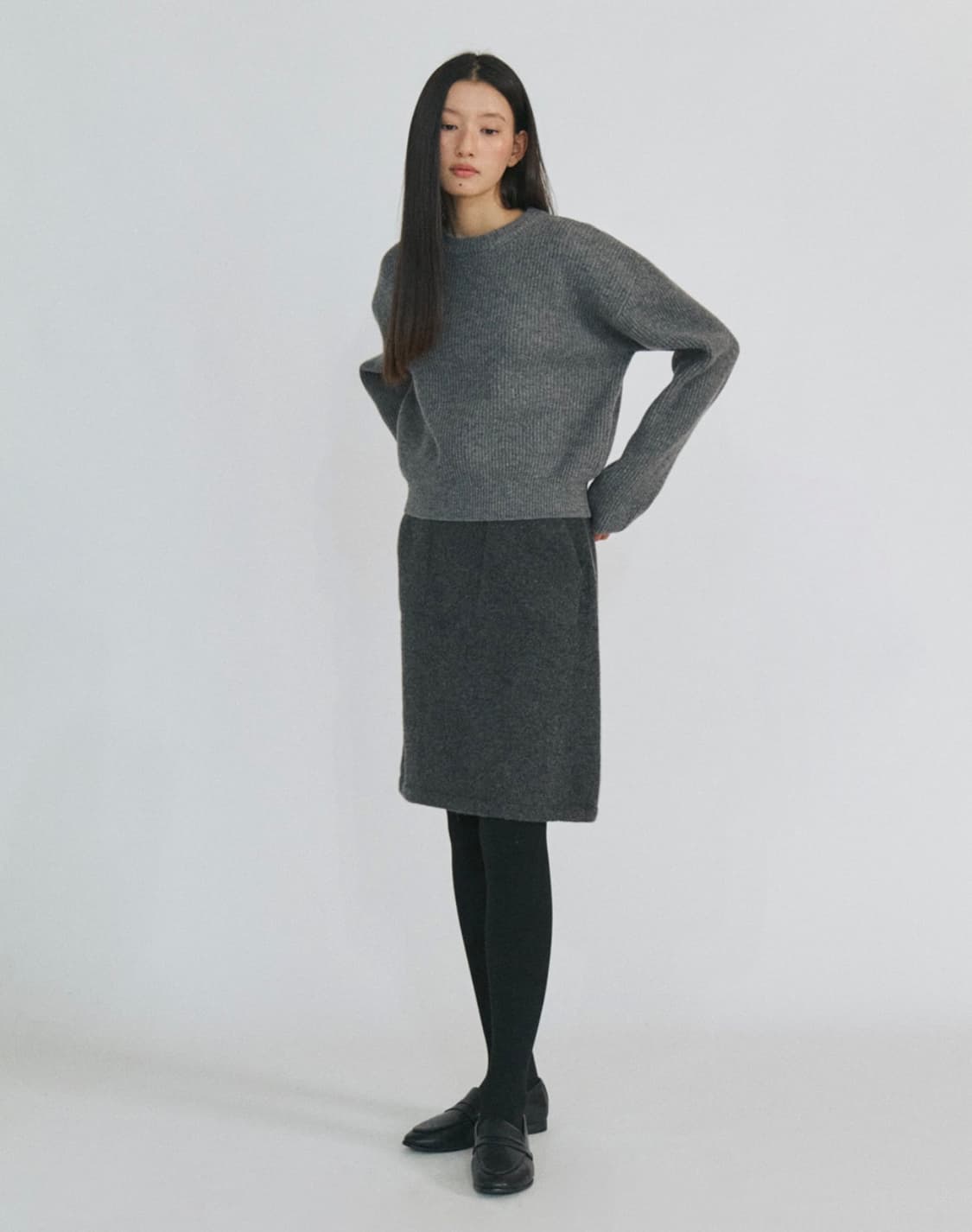 스텝어라운드- Cashmere drop round knit (CHARCO 상품이미지6