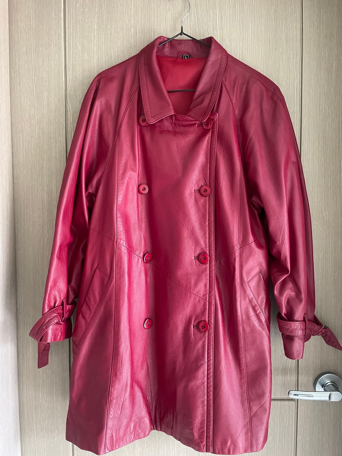 레드 버건디 made in HK 레더 하프 가죽자켓 상품이미지1