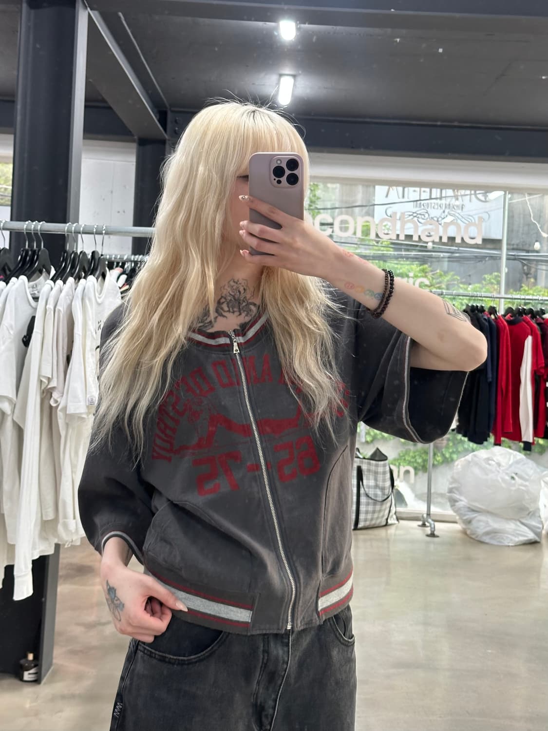 히스테릭 글래머 히스걸 반팔 집업 상품이미지1