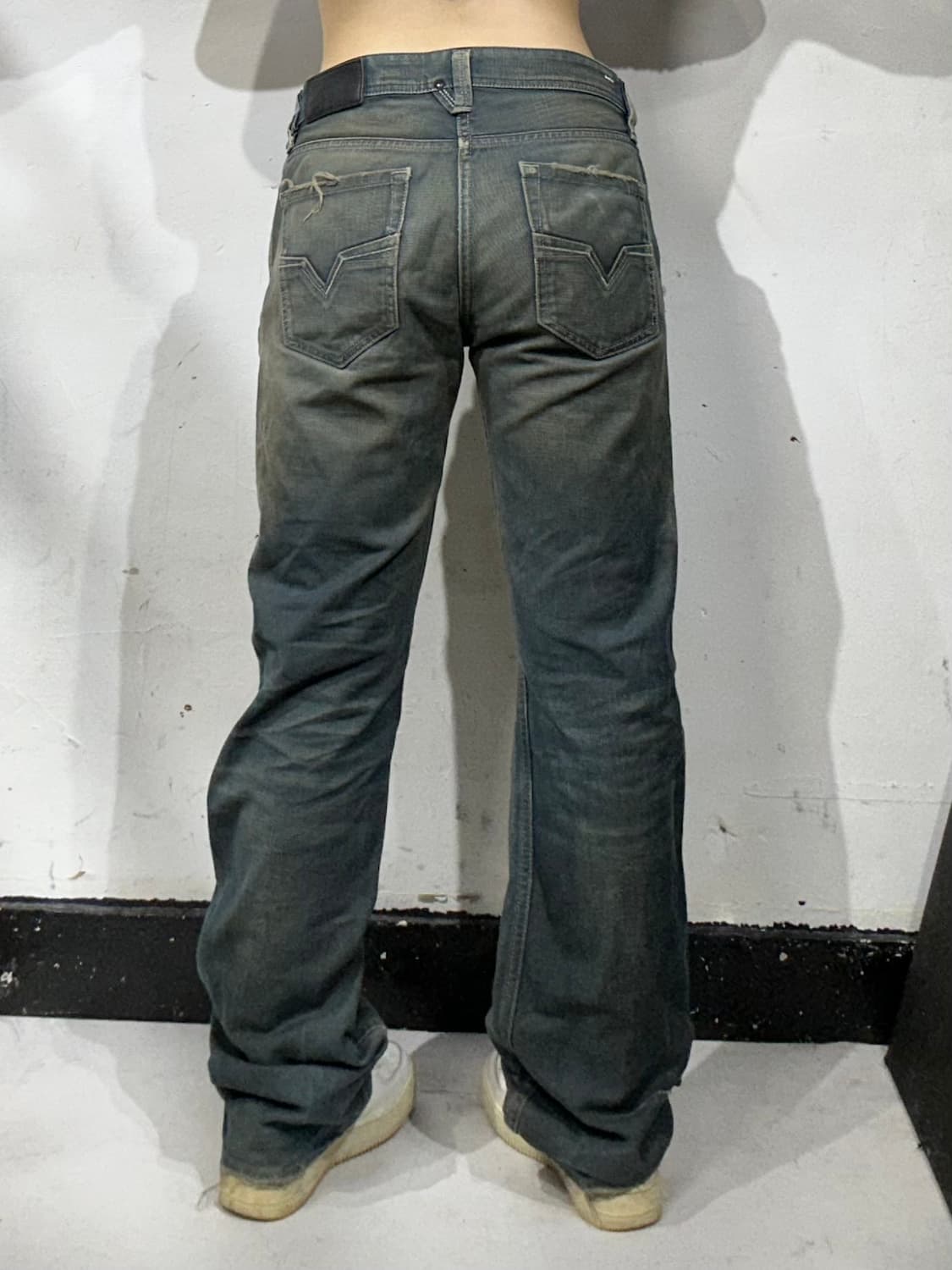 디젤 진청 워싱 LARKEE 와이드 데님 팬츠 청바지  상품이미지3