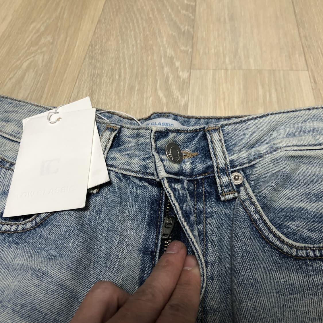 (S) 새상품 로우클래식 LOW CLASSIC 릴렉스핏 진스 라이트 블루 상품이미지5