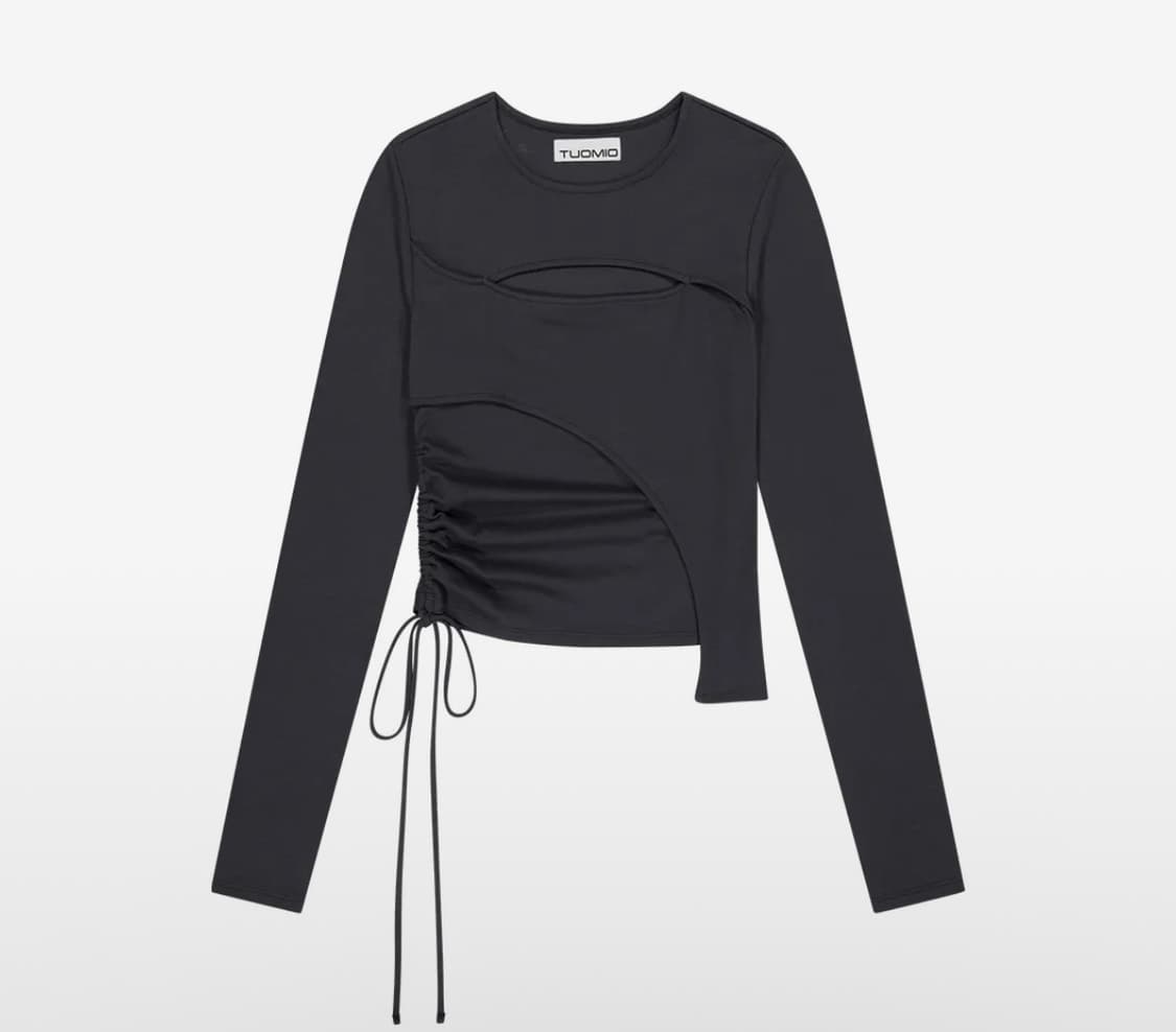 뚜오미오 컷아웃 셔링탑 상품이미지1