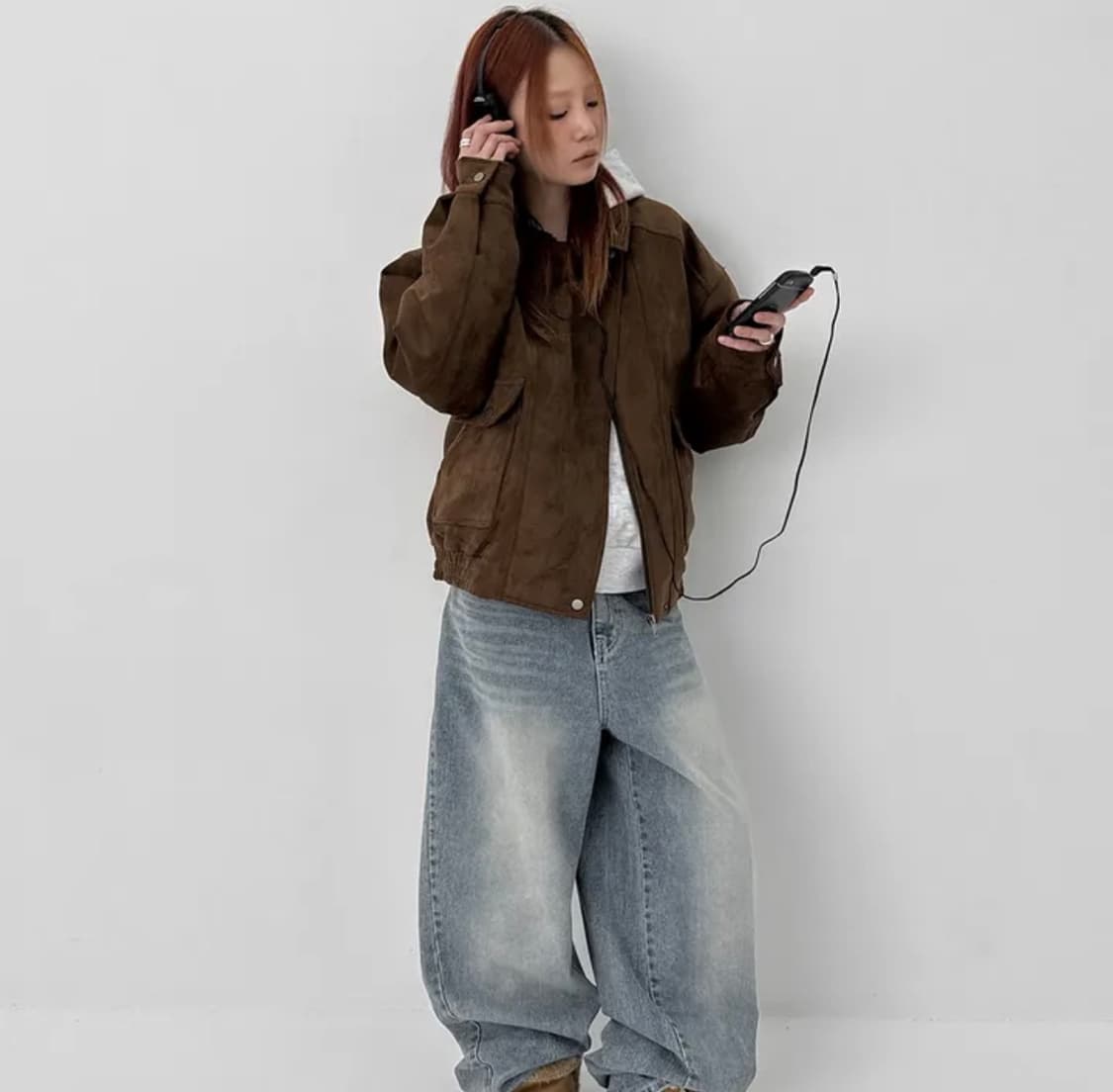 [새상품] 블랙업 아바니 스웨이드 점퍼 다크브라운 상품이미지6