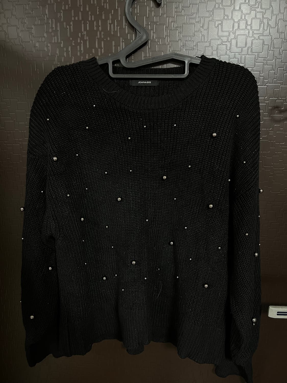 빈티지 벨벳 블랙 심볼 니트 free 상품이미지3