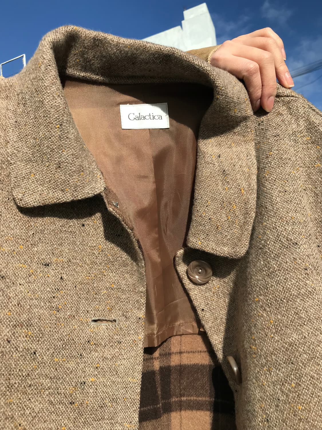 오트밀 클래식 트위드 코트 상품이미지8