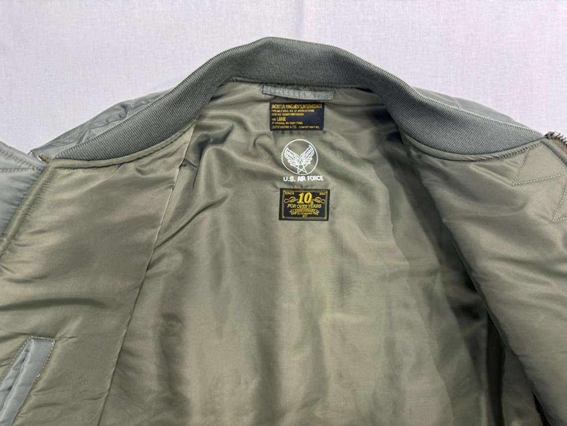 아웃스탠딩 10주년 ma-1(항공점퍼) / 세이지 그린 / L사이즈 상품이미지4