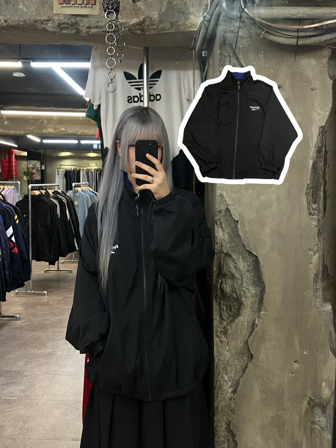 리복 바람막이 점퍼 블랙 105 #csz2499 상품이미지1