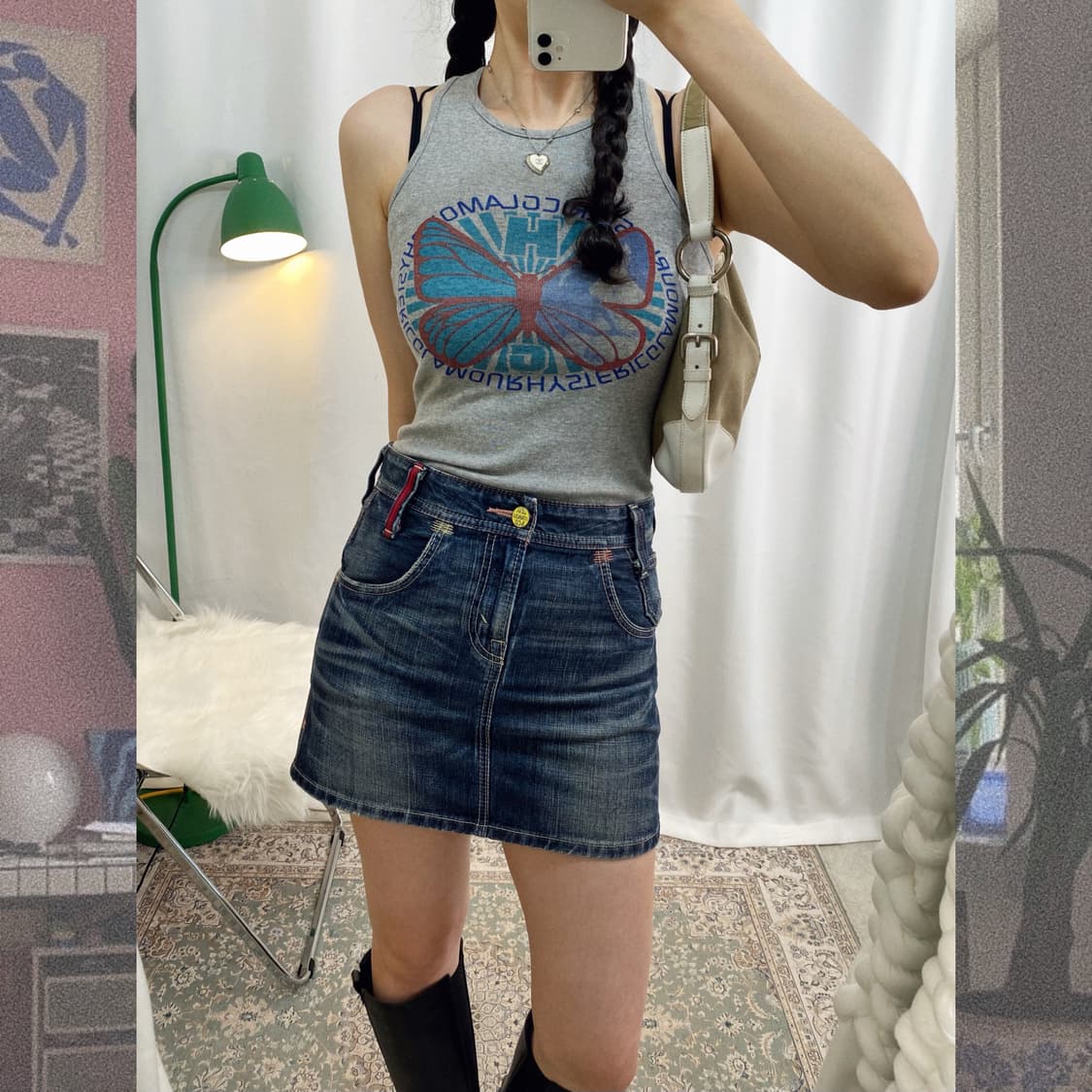 히스테릭글래머 나비 프린팅 슬리브리스 상품이미지4