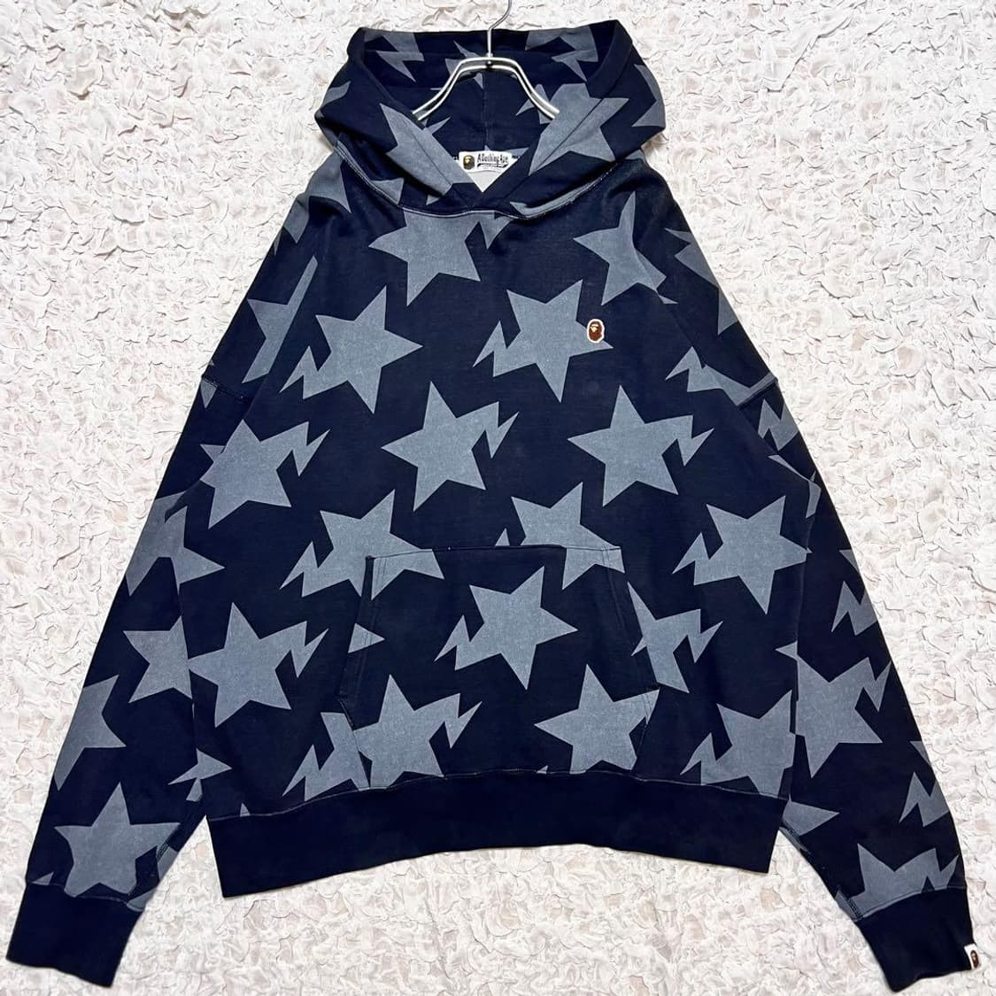 베이프 베이프 스타 패턴 루즈 핏 풀오버 후드 상품이미지1