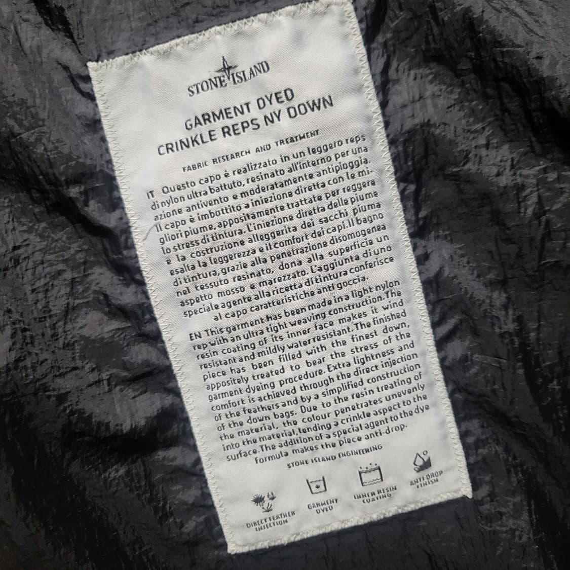 [L size]스톤아일랜드 크링클랩스 후드 롱 다운 패딩 상품이미지5