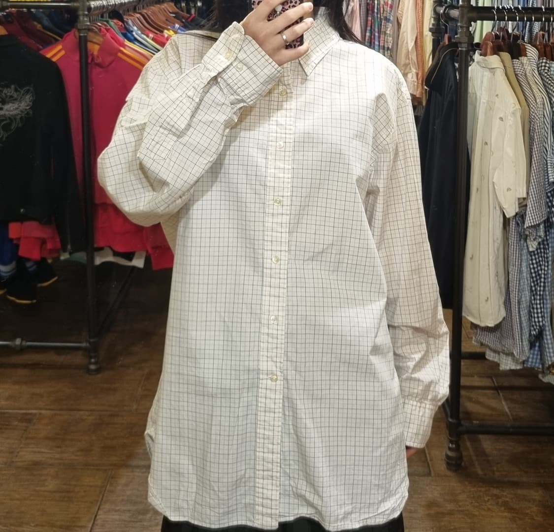 [Hi] polo 폴로 체크 긴팔셔츠 화이트 상품이미지3