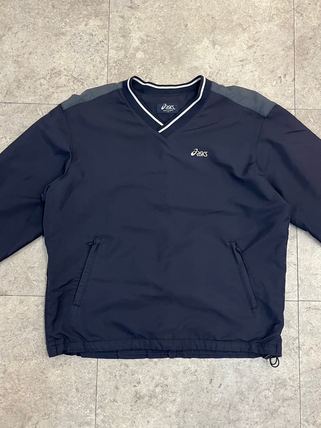 아식스 브이넥 웜업 네이비 95 #csz3648 상품이미지4