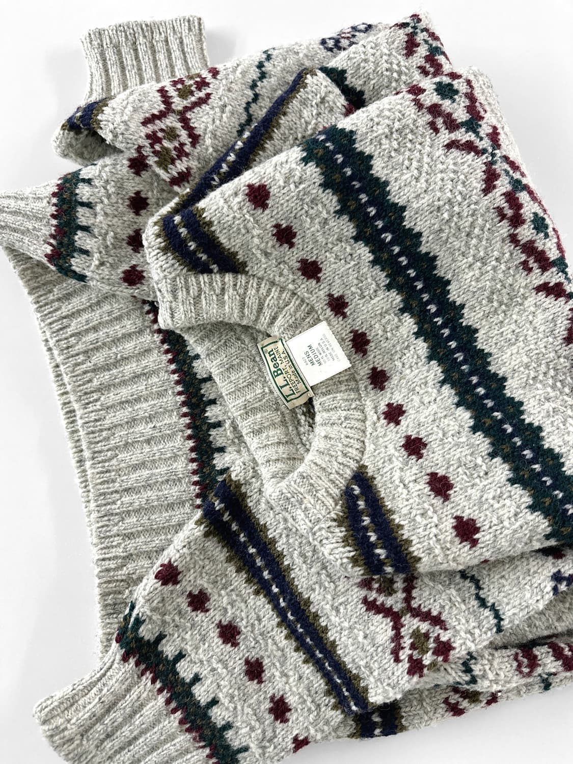 80~90s 빈티지 엘엘빈 usa 페어 아일 울 스웨터 상품이미지4