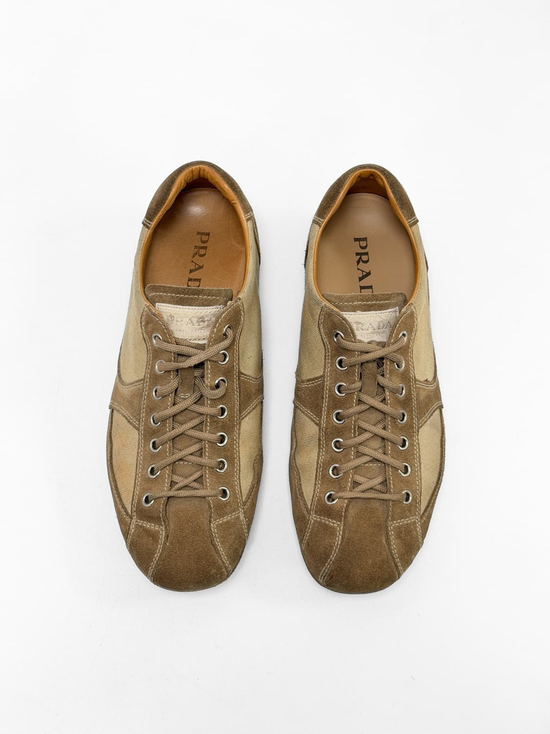 프라다 빈티지 캔버스 & 스웨이드 스니커즈 상품이미지1