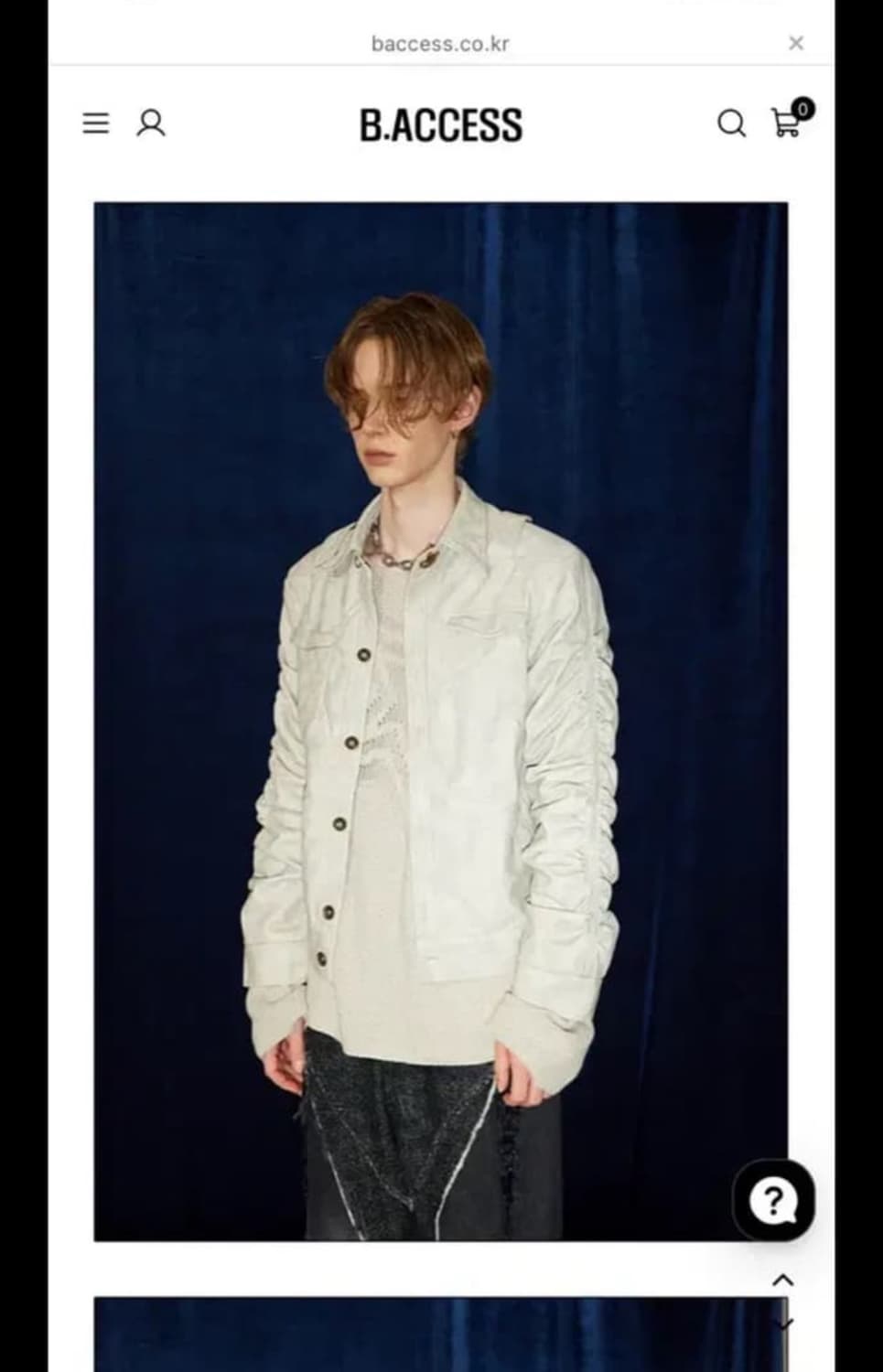 B.ACCESS 플리터드 링클 워싱 레더 자켓 M 상품이미지3