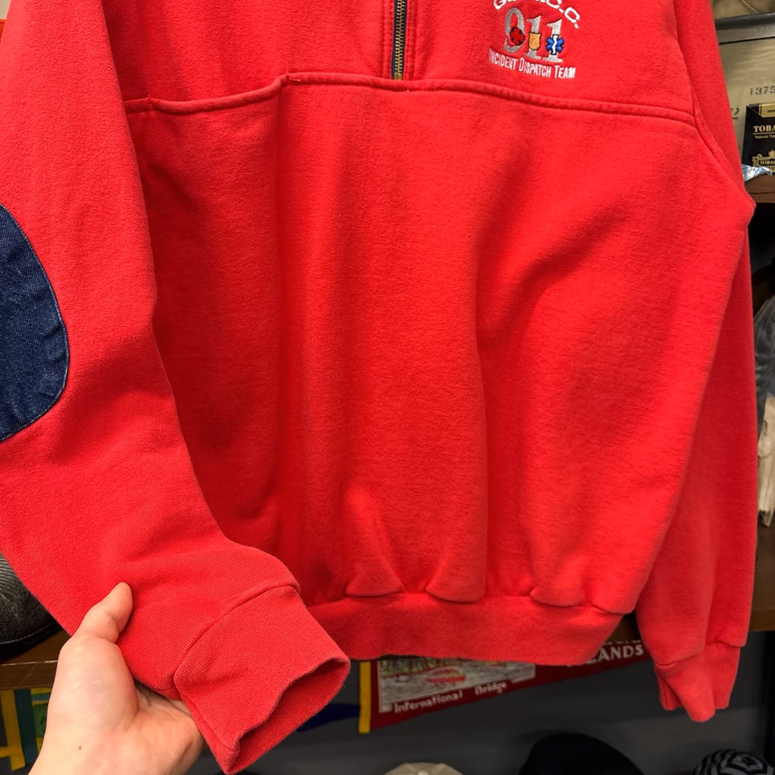 90s 오리지널 USA EMT 디페인더 워크 반집업 스웻셔츠 N1224 상품이미지4