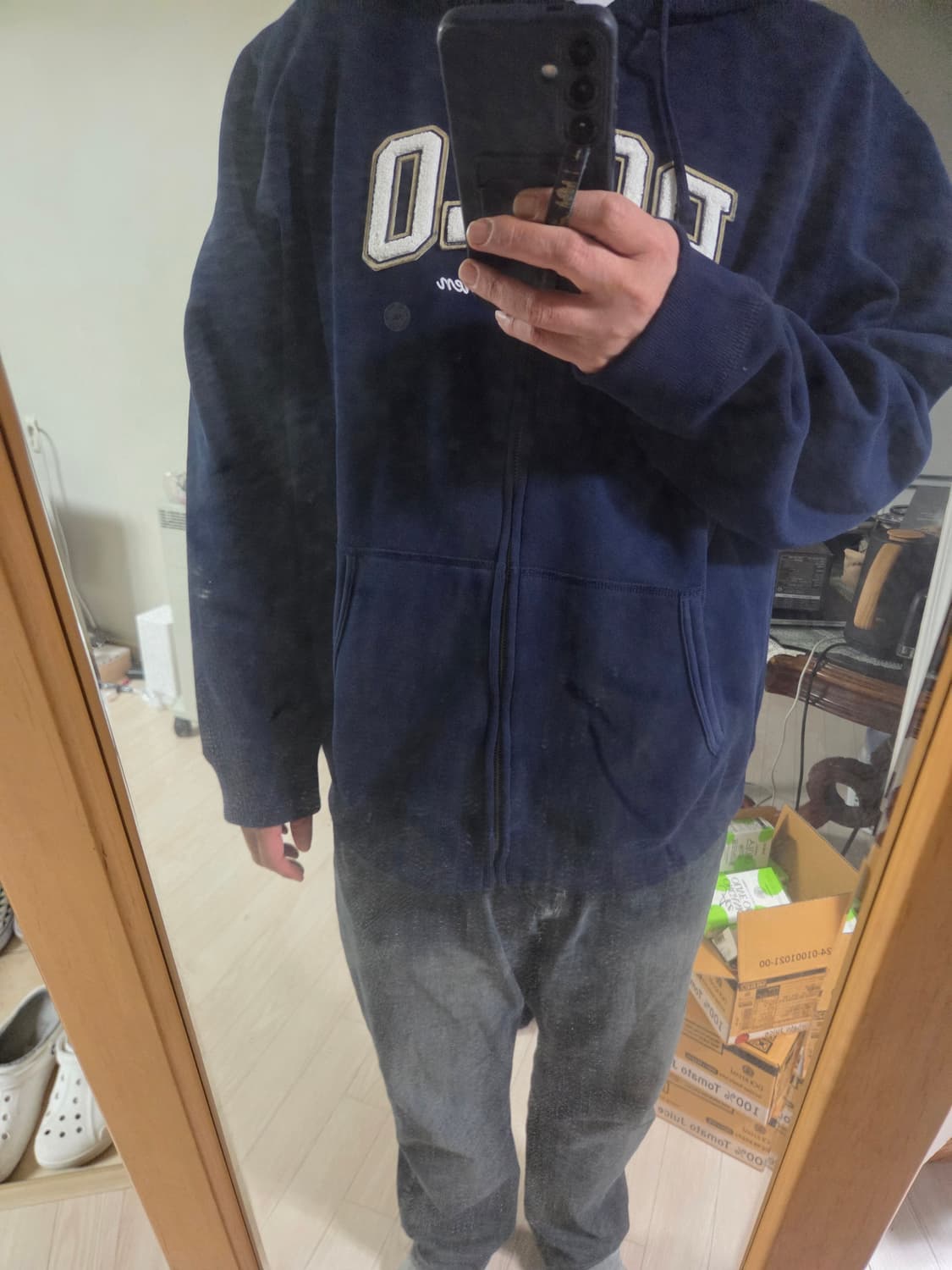 폴로 기모 후드집업 네이비 빅사이즈 새상품 상품이미지5