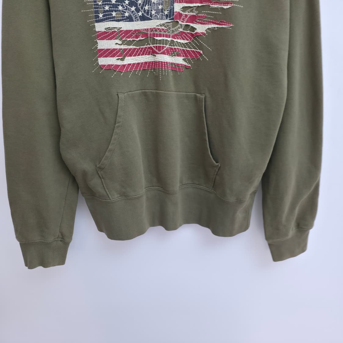[L] 폴로 데님앤서플라이 성조기 후드티 카키 상품이미지3