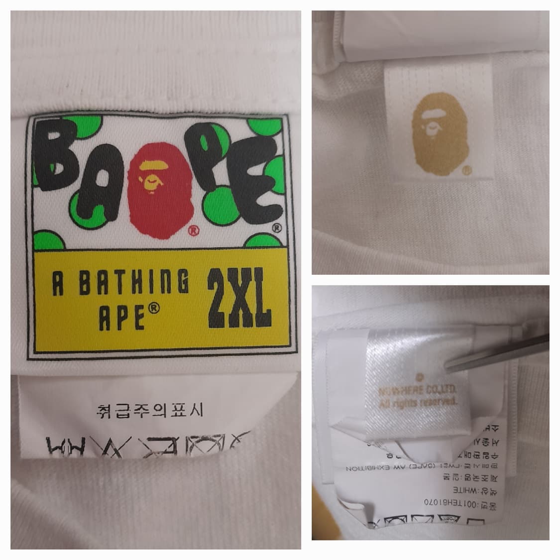 BAPE  페인트 스플레터 에이프 헤드 반팔티2XL/105~110 상품이미지5