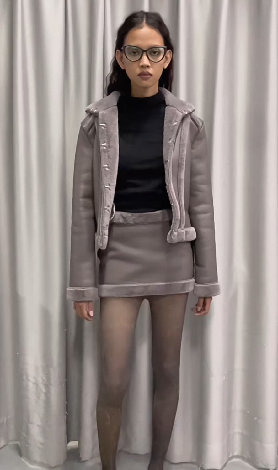 dotyears 퍼트리밍 자켓 스커트 세트 상품이미지3