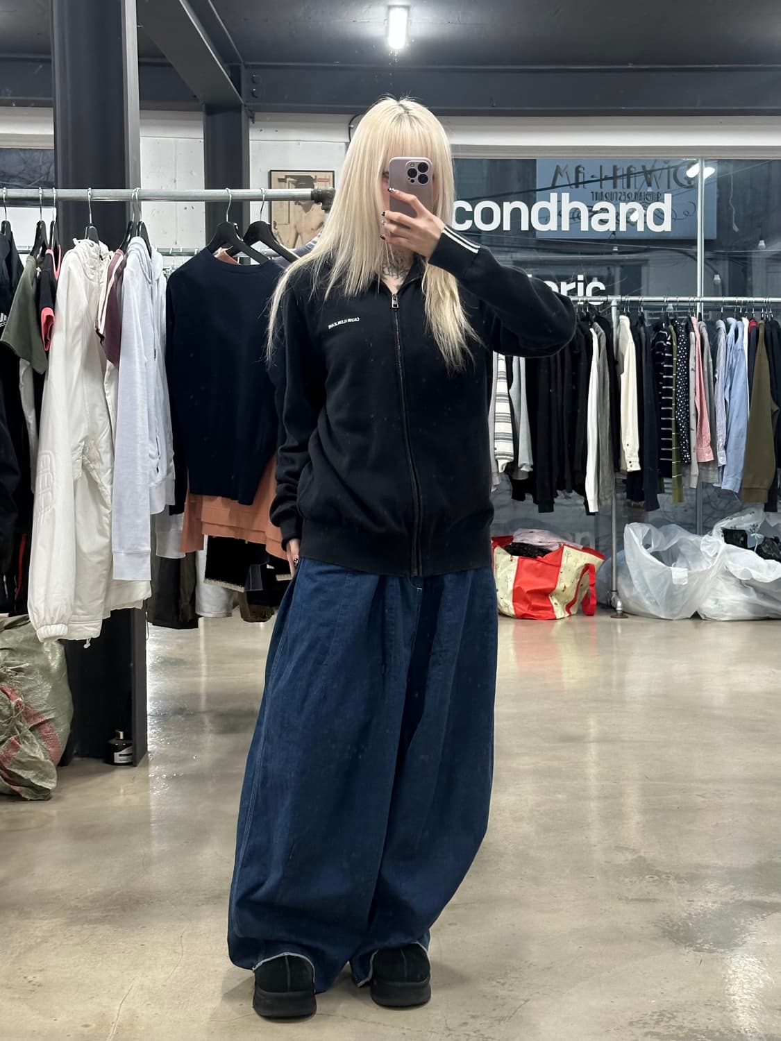 캘빈클라인 블랙 니트 하이넥 집업 상품이미지2