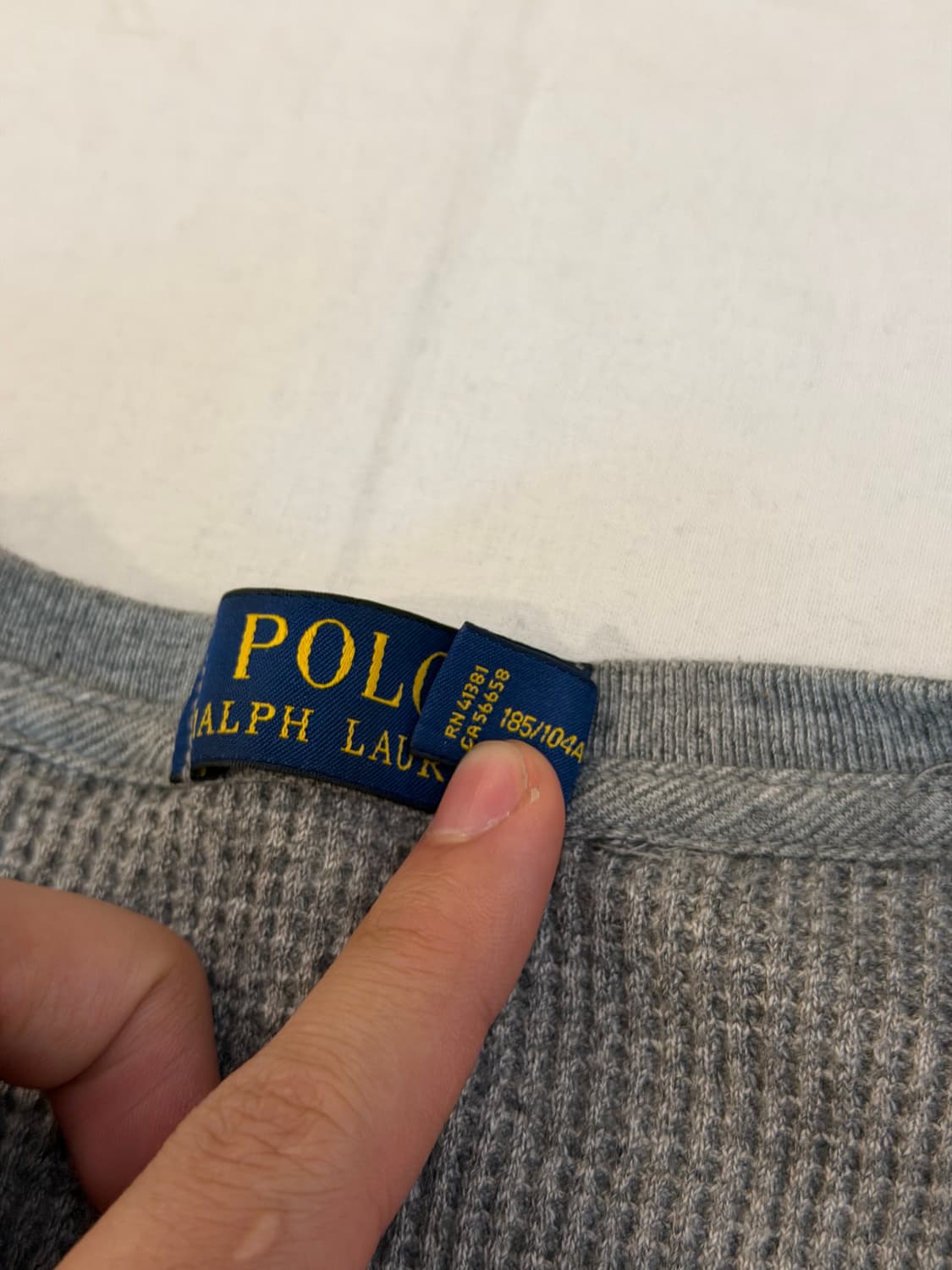 폴로 랄프로렌 와플 써멀 롱슬리브 긴팔티 그레이 상품이미지4