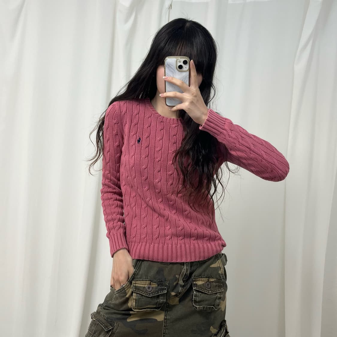 Polo Ralph Lauren pink cable knit 상품이미지2