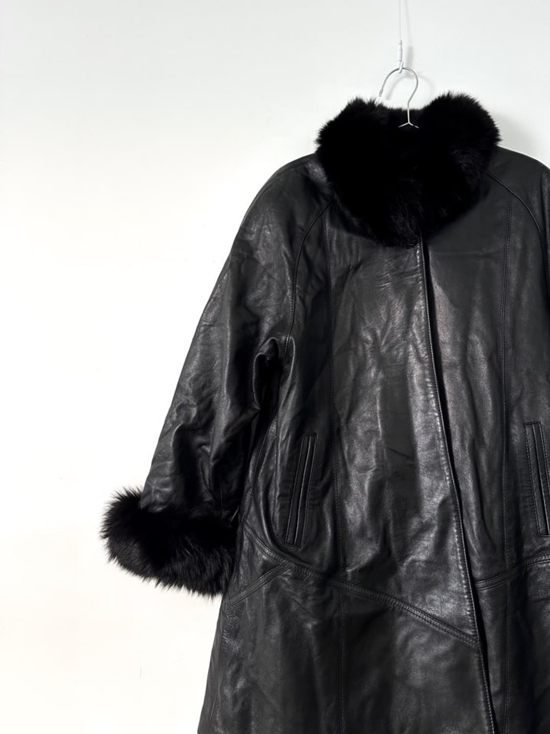 Fur detailed leather jacket 상품이미지2