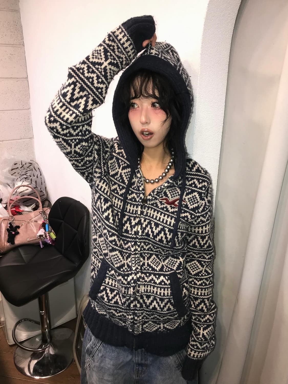 Hollister Knit Hood Zip-Up 상품이미지1