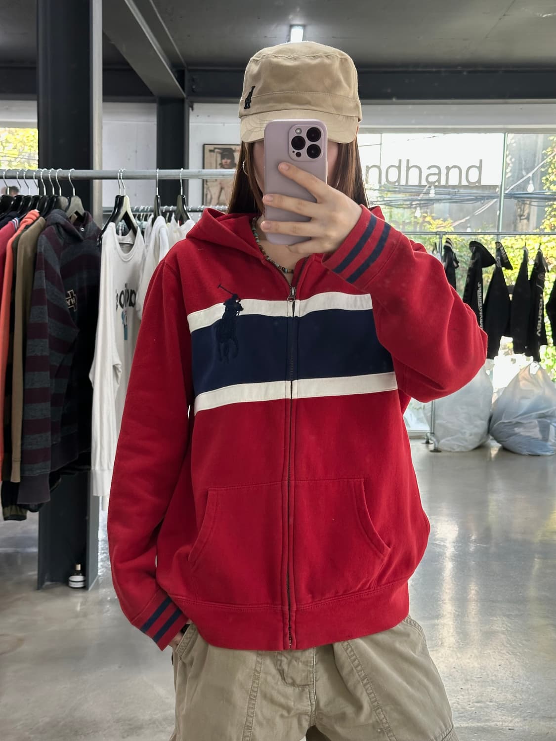 폴로빅포니 넘버 스웻 후드집업 상품이미지3