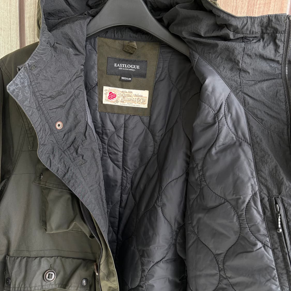 (M)이스트로그 m70 자켓 퀄팅 점퍼 왁스드 올리브 카키 상품이미지4