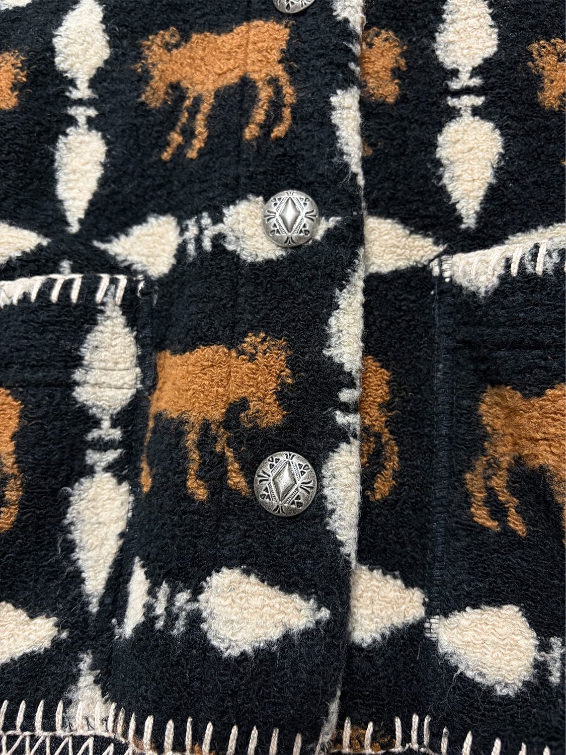 80s USA 말 그래픽 플리스 자켓 상품이미지7