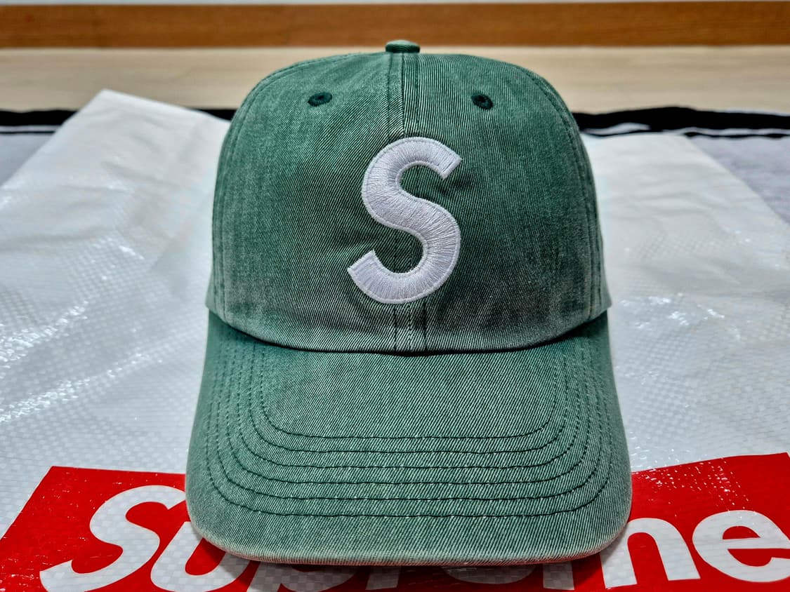(os) 슈프림 피그먼트 S로고 캡 그린 다크틸 6패널 모자 상품이미지2