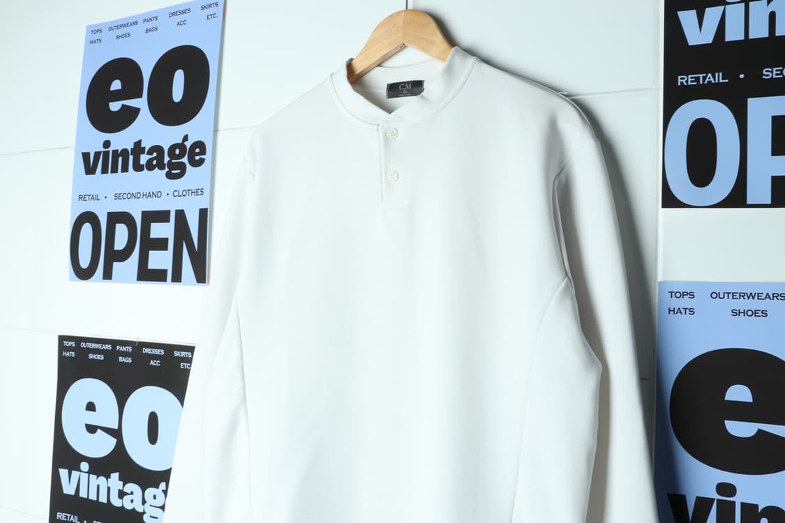 (L-XL) 브랜드빈티지 긴팔티셔츠 기능성 화이트 헨리넥-H30772 상품이미지5