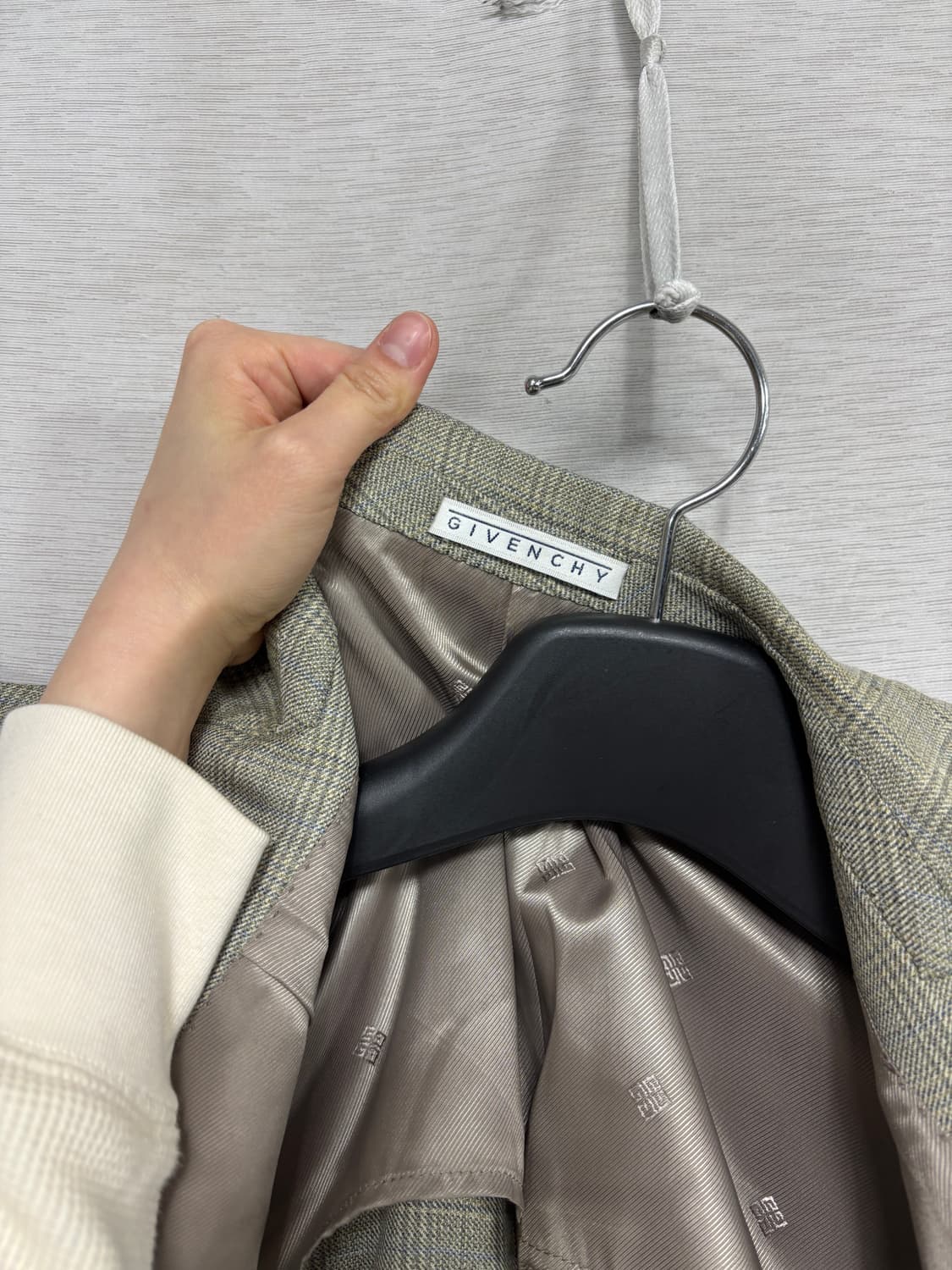 지방시 무슈 체크 린넨블랜드 자켓 상품이미지7