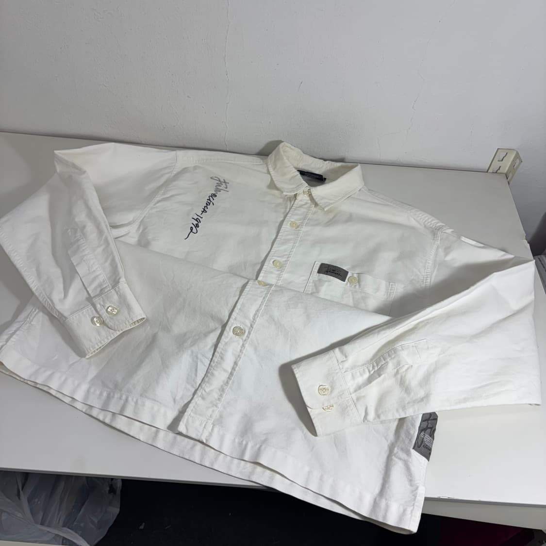 95 FUBU 푸부 화이트 자수 백로고 옥스퍼드셔츠 상품이미지1