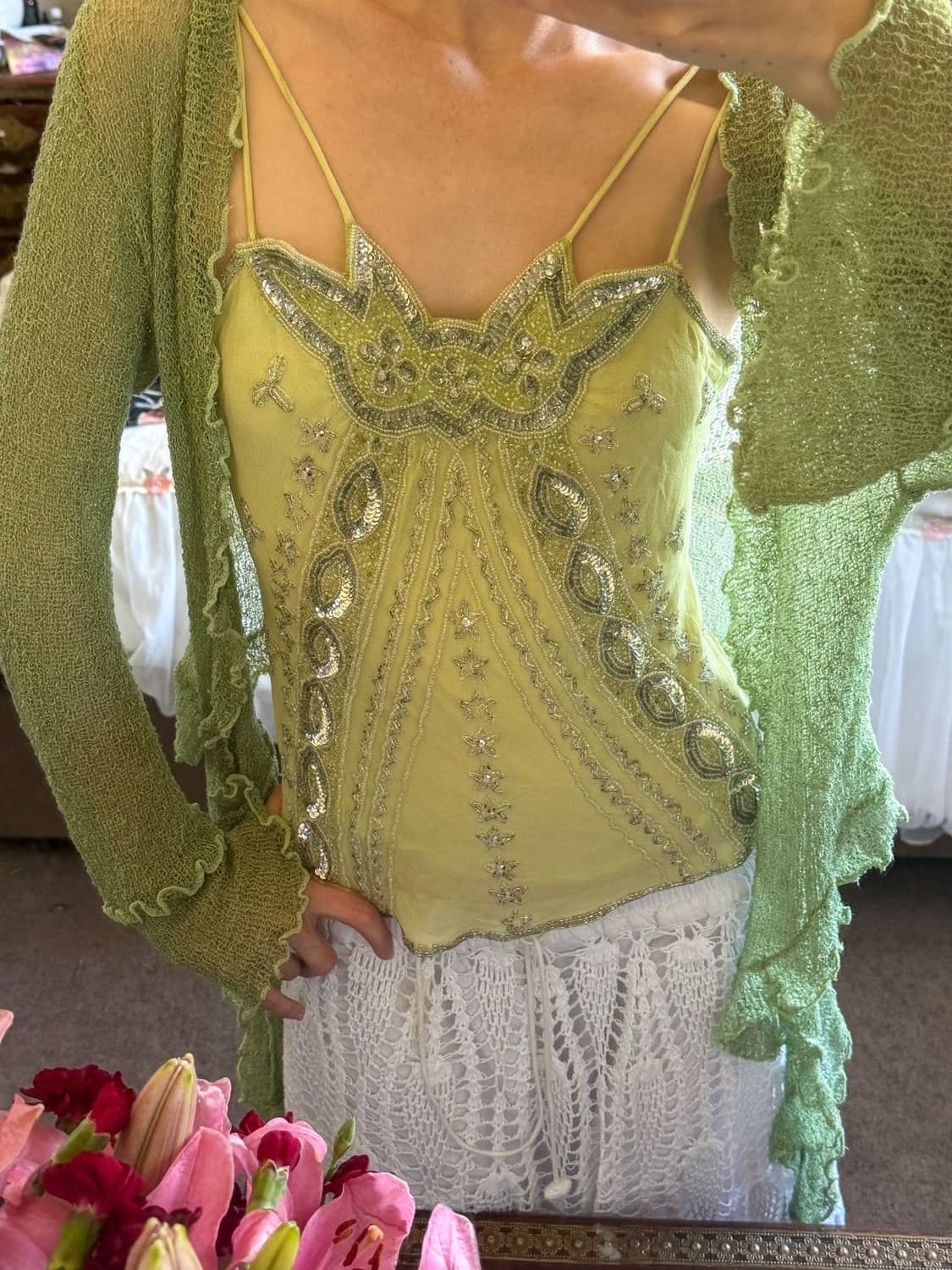 빈티지 초록 가디건 상품이미지1