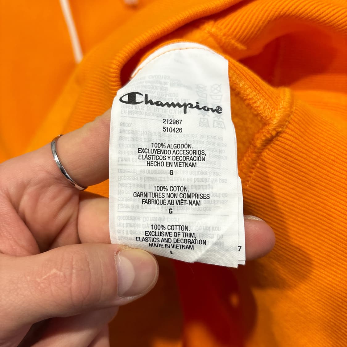 챔피온 리버스위브 헤비스웻 후드티 스몰로고 디테일 데드스탁 오렌지 상품이미지9