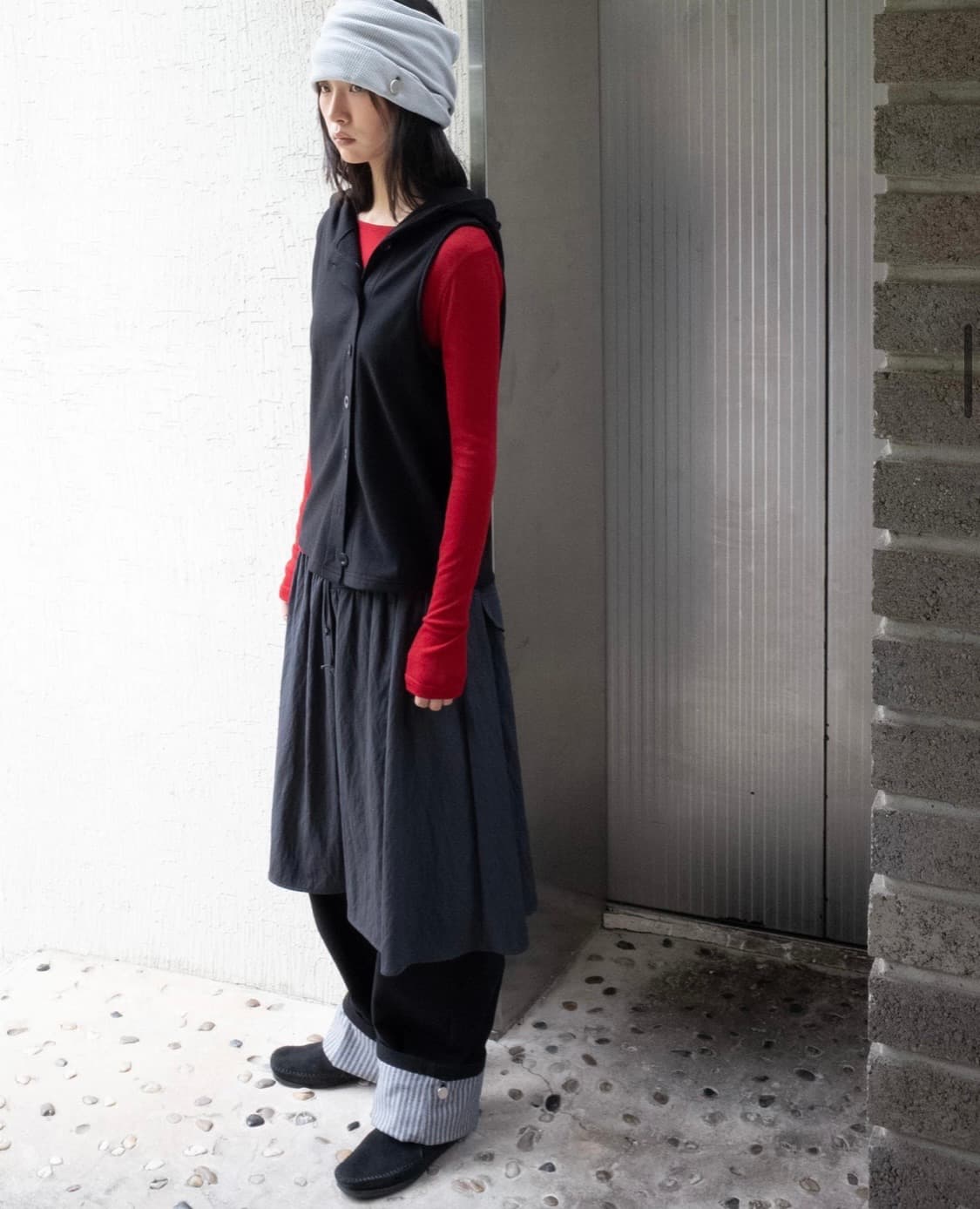 온스카 와이드 코튼 팬츠 (블랙) 상품이미지5