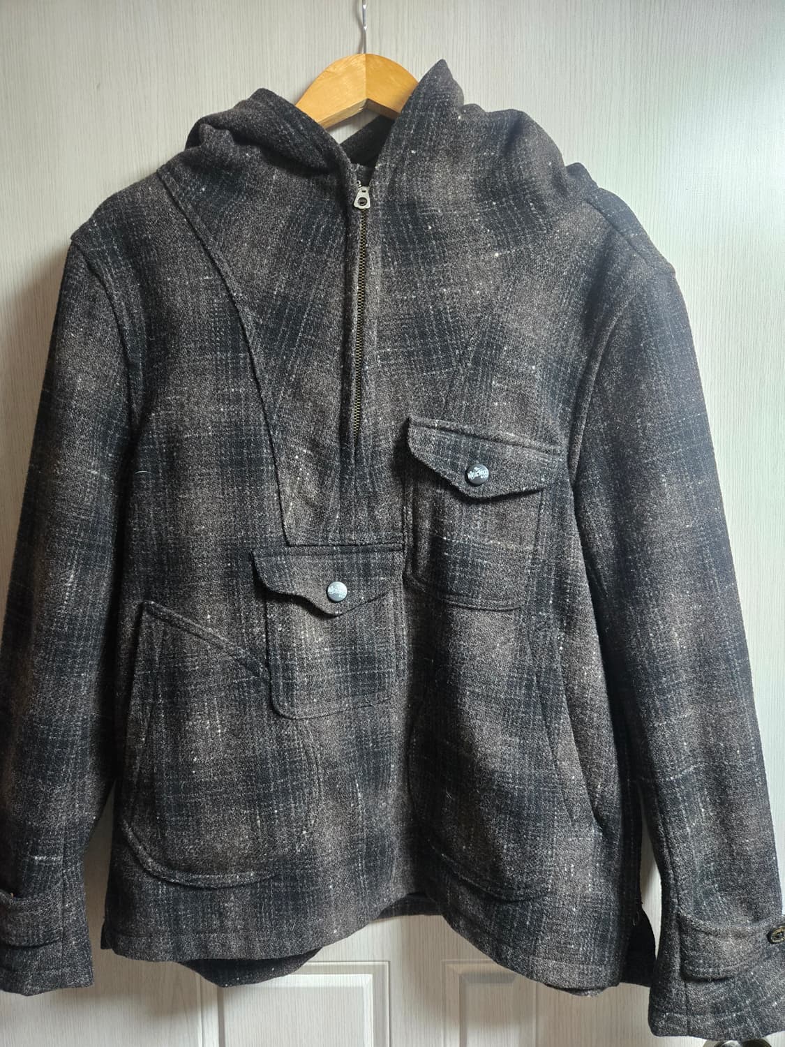 The Waste Twice & Co. 헤비 울 후드 아노락 상품이미지1