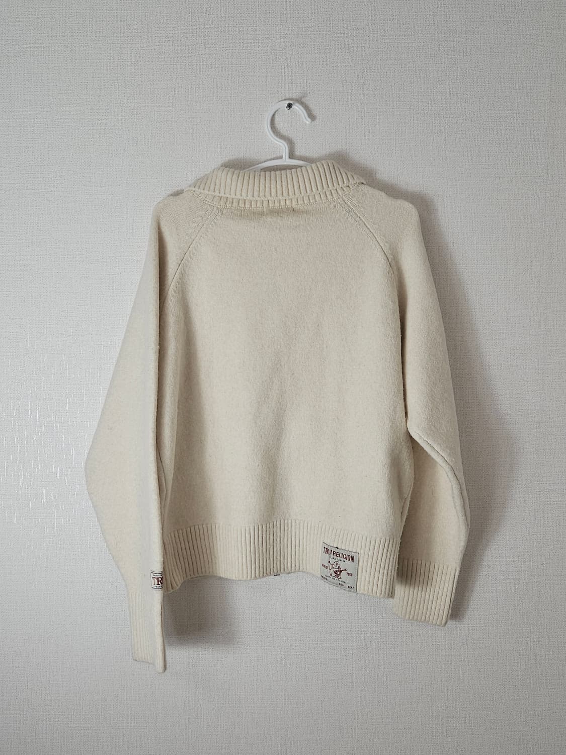 트루릴리전 니트집업 자켓 하이넥 빈티지패치 S 상품이미지4