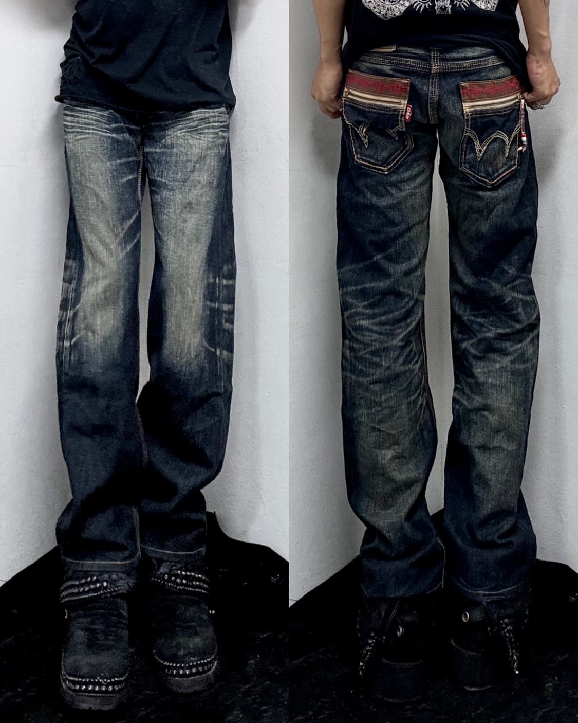 “EDWIN” Western Detail Crack Washed Pant 상품이미지1