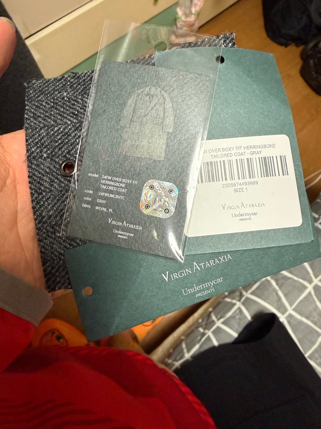 언더마이카 오버 박시핏 테일러드 더블코트 헤링본 상품이미지4