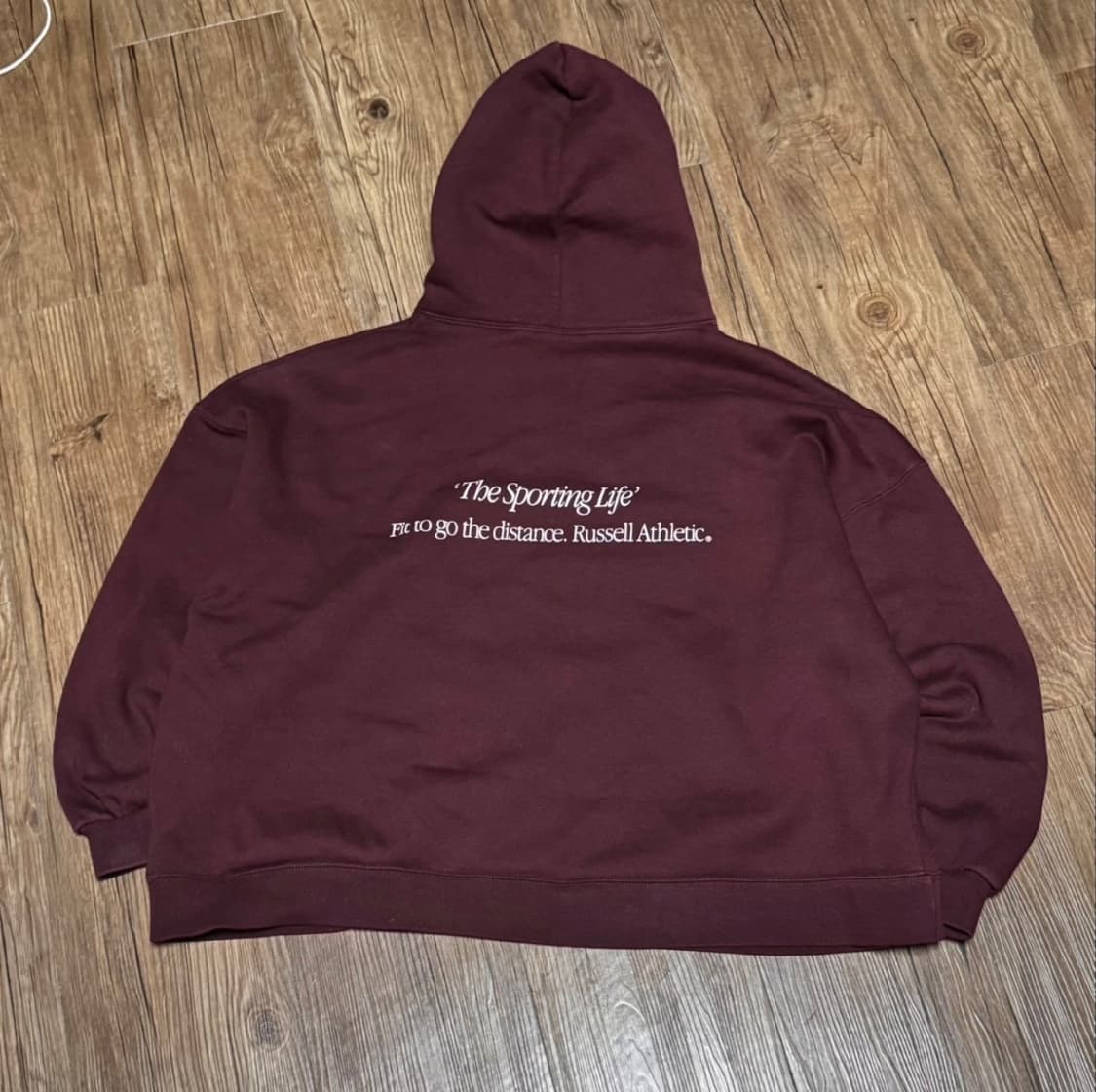 러셀 애슬레틱 버건디 프린팅 후드티 상품이미지2
