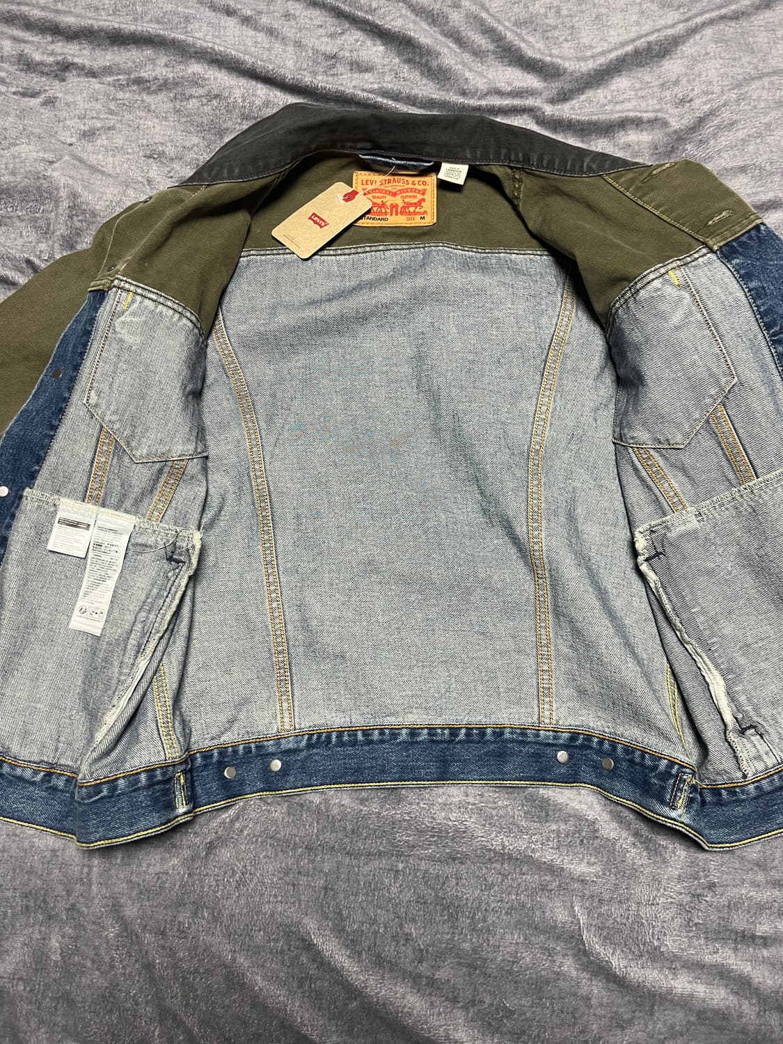 [M] 리바이스 컬러 블록 도킹 데님 트러커 자켓 새상품 상품이미지7