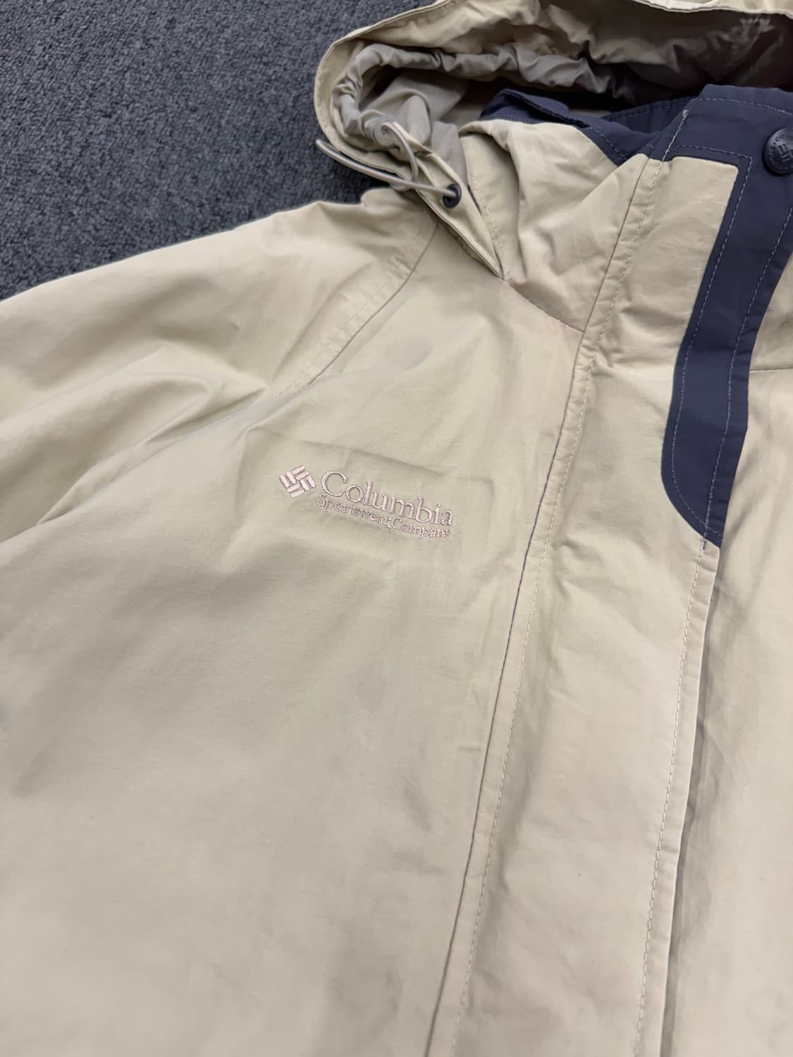 XL)콜롬비아 빈티지 올드스쿨 베이지 바람막이 트랙자켓 상품이미지3