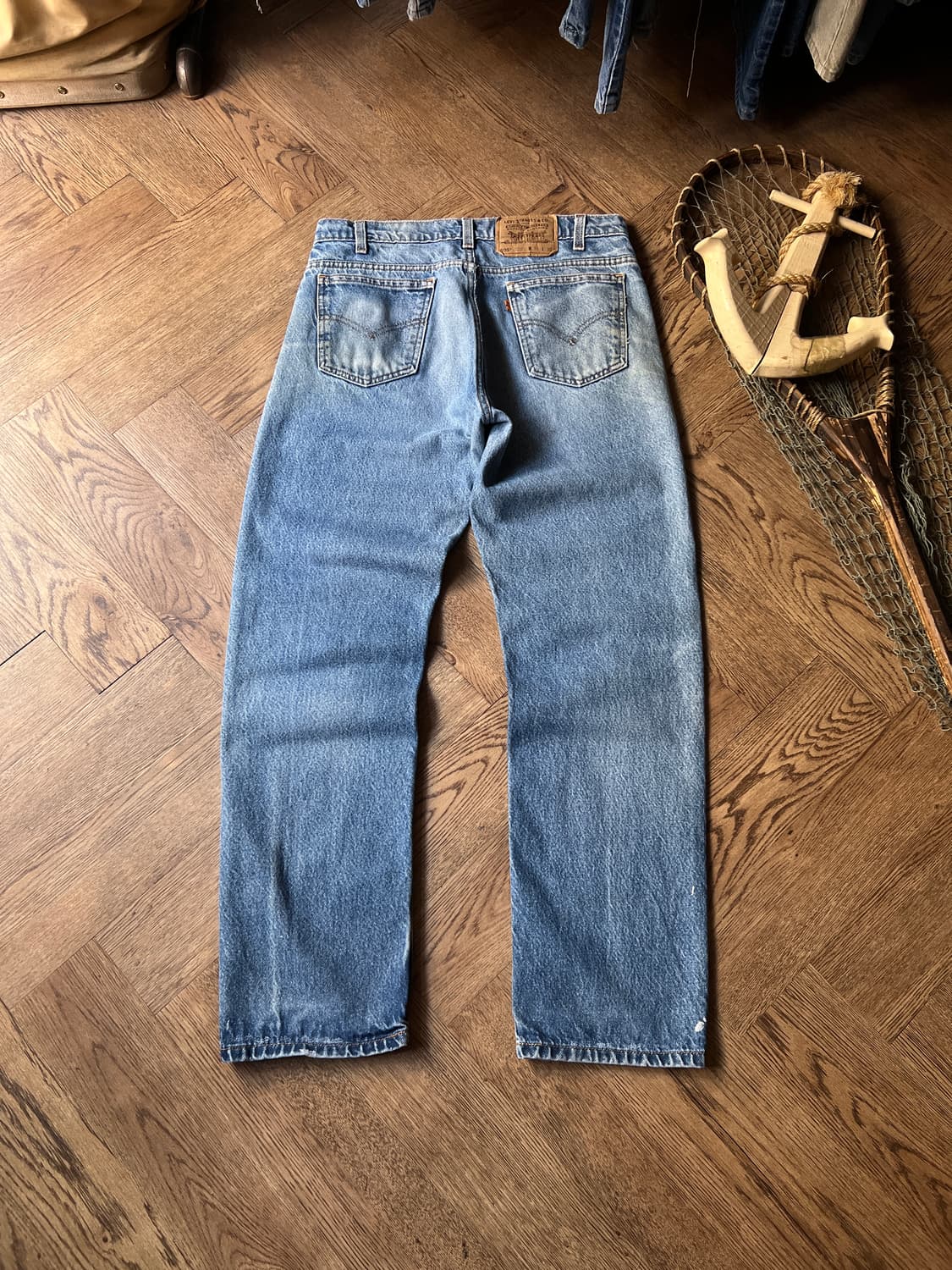 [33]90's 리바이스 USA 505 빈티지 페인팅 데님 팬츠 상품이미지8